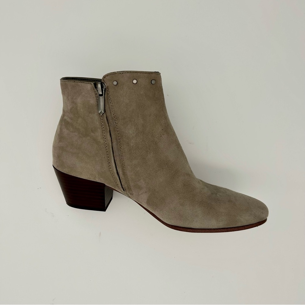 Sam Edelman - Women's Studded Fringe Suede Ankle Boots/ Thick Heels/ Bootie - Picture 2 of 16